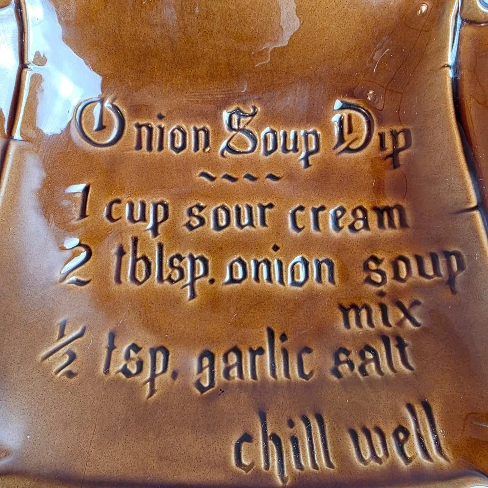 Vintage 70s California Pottery‎ Chef-Shaped Chip & Dip Serving Platter Whimsical